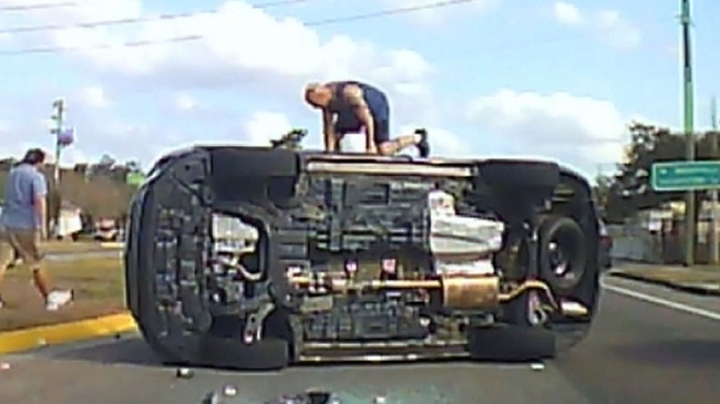 Dash cam captures deputy’s heroic rescue after Florida crash ...