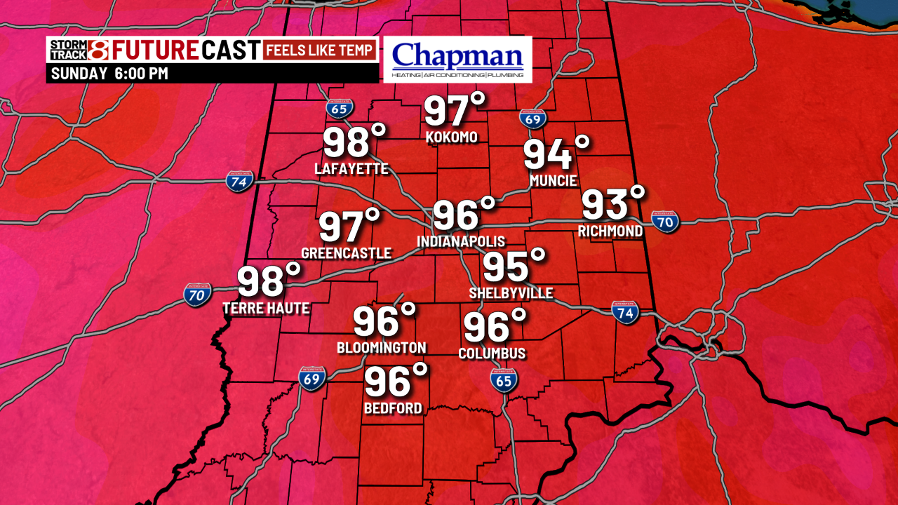 Hot & humid conditions heading into the weekend - Indianapolis News ...