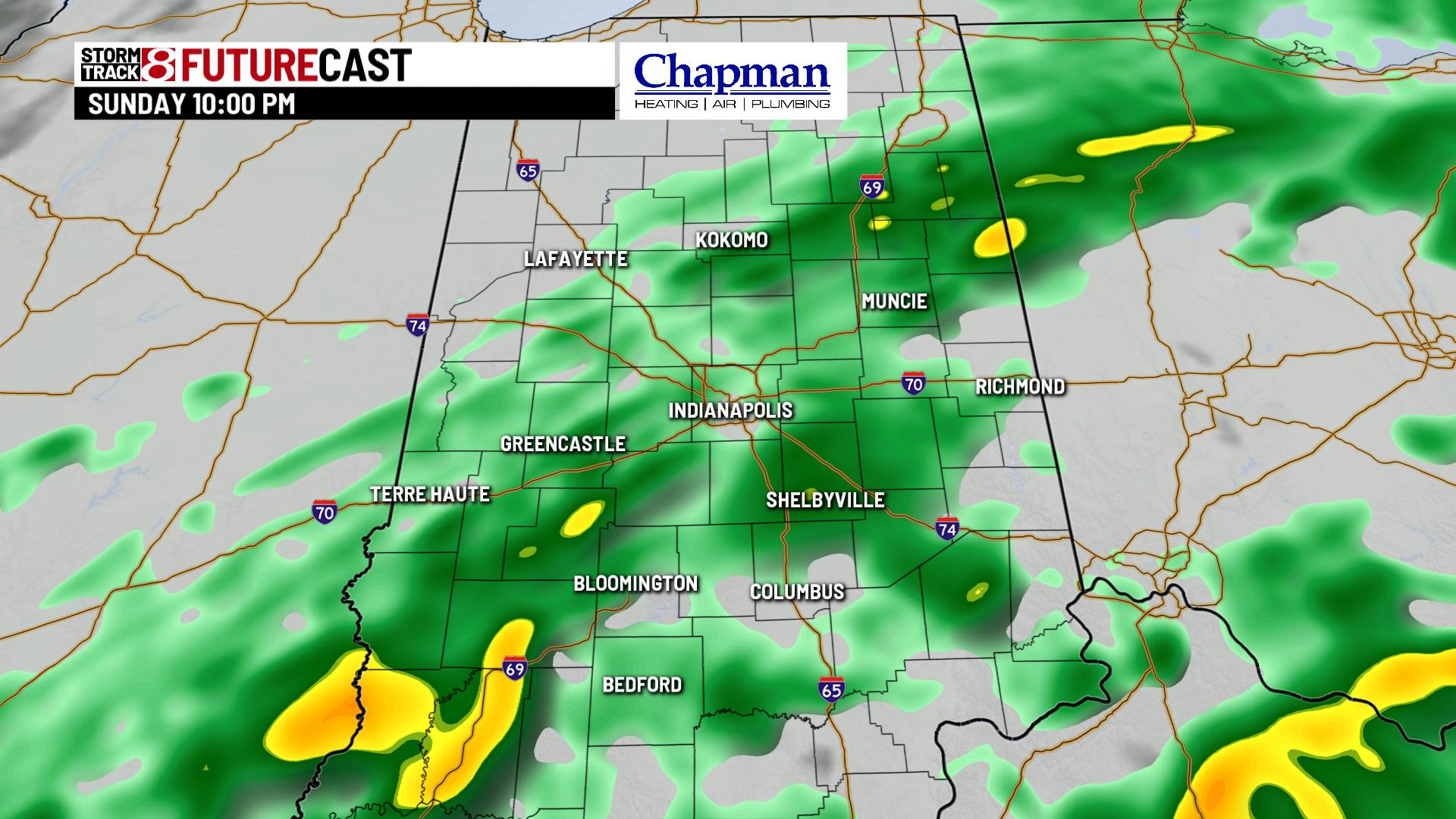 Tracking rain Sunday night - Indianapolis News | Indiana Weather ...