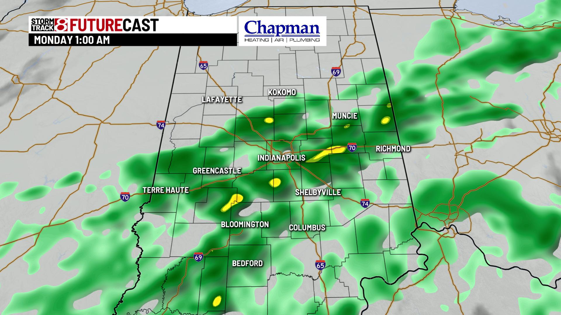 Tracking rain Sunday night - Indianapolis News | Indiana Weather ...