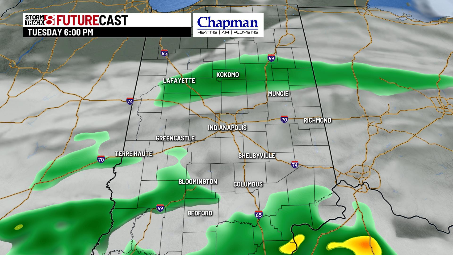 Light rain later Tuesday; Warming temperatures midweek - Indianapolis ...