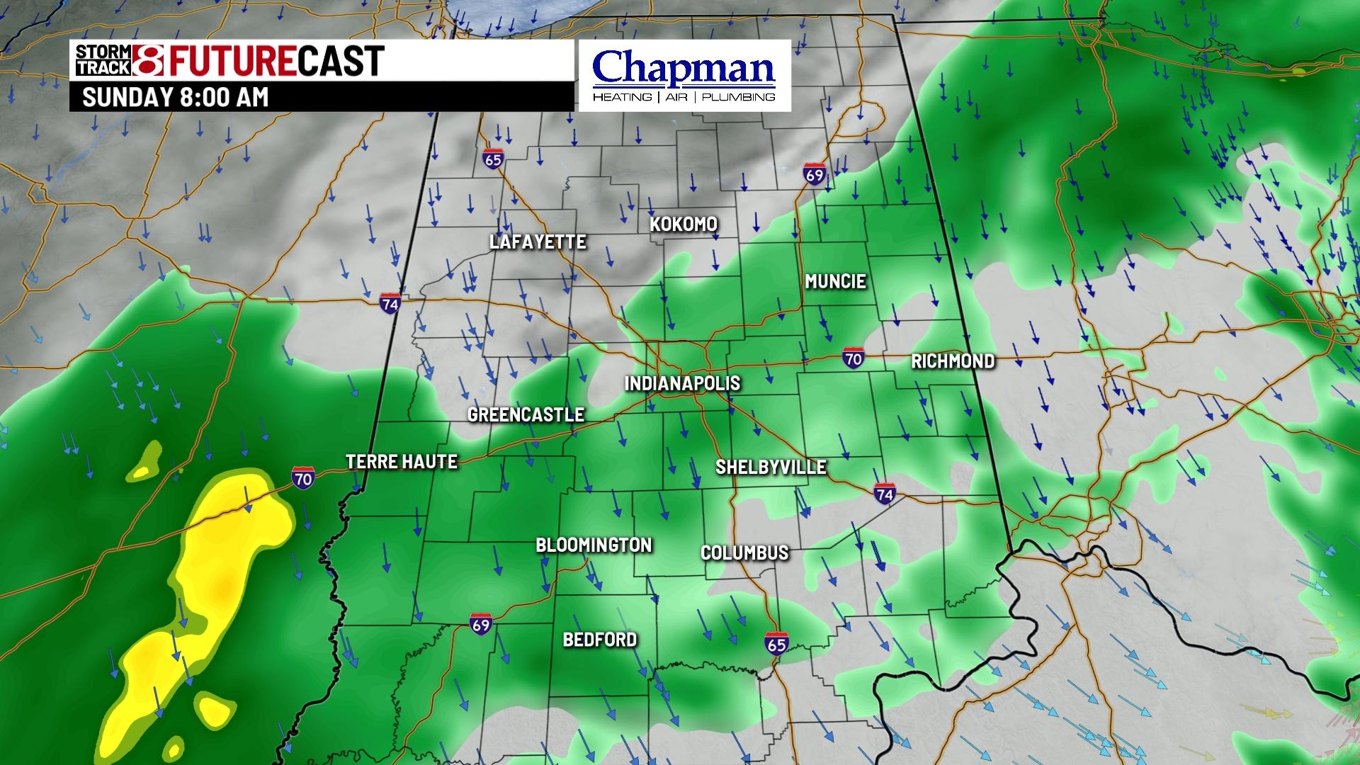 Breezy and cooler Sunday ahead - Indianapolis News | Indiana Weather ...