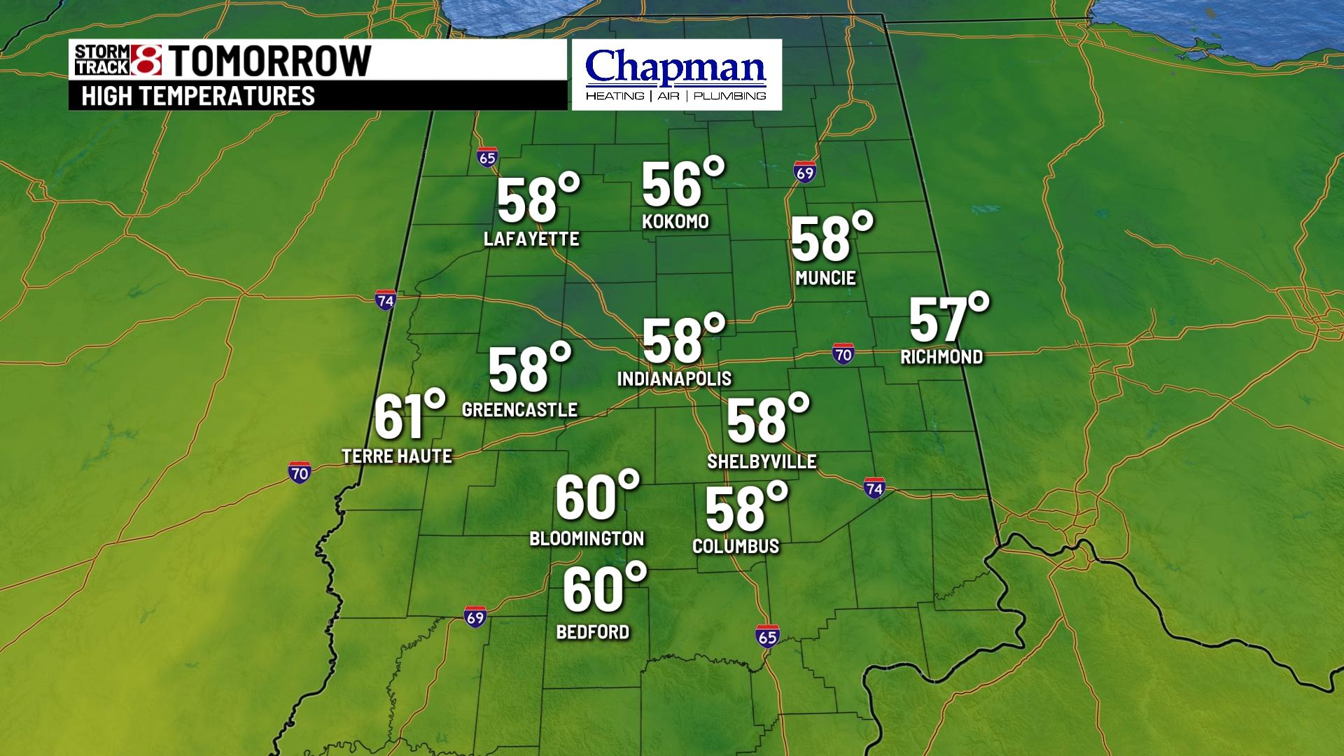 Cool with a few showers Thursday - Indianapolis News | Indiana Weather ...