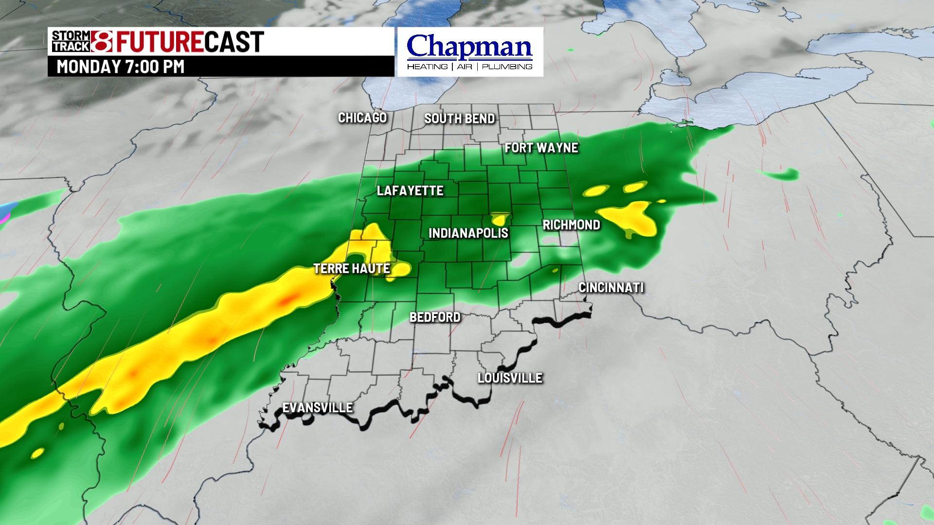 Rain returns Monday afternoon - Indianapolis News | Indiana Weather ...