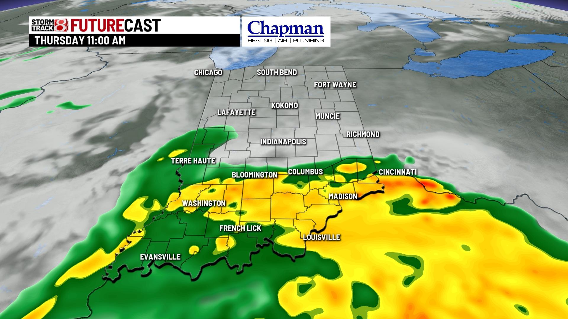 Tracking Thursday's rain and storms - Indianapolis News | Indiana ...