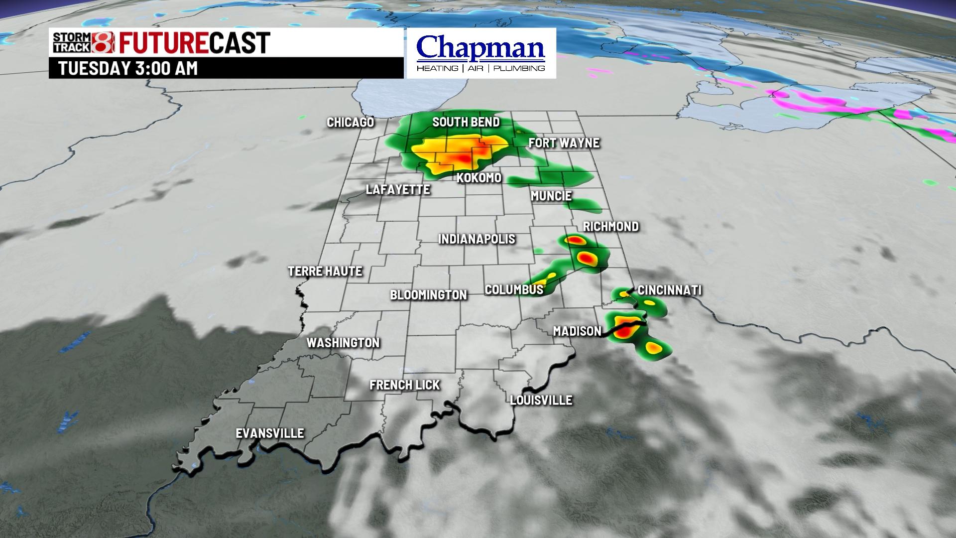 Rain to move out, much warmer Tuesday - Indianapolis News | Indiana ...