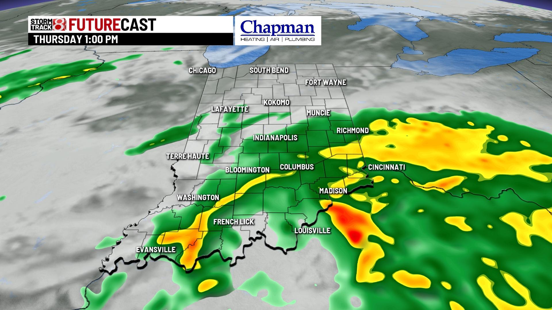Tracking Thursday's rain and storms - Indianapolis News | Indiana ...