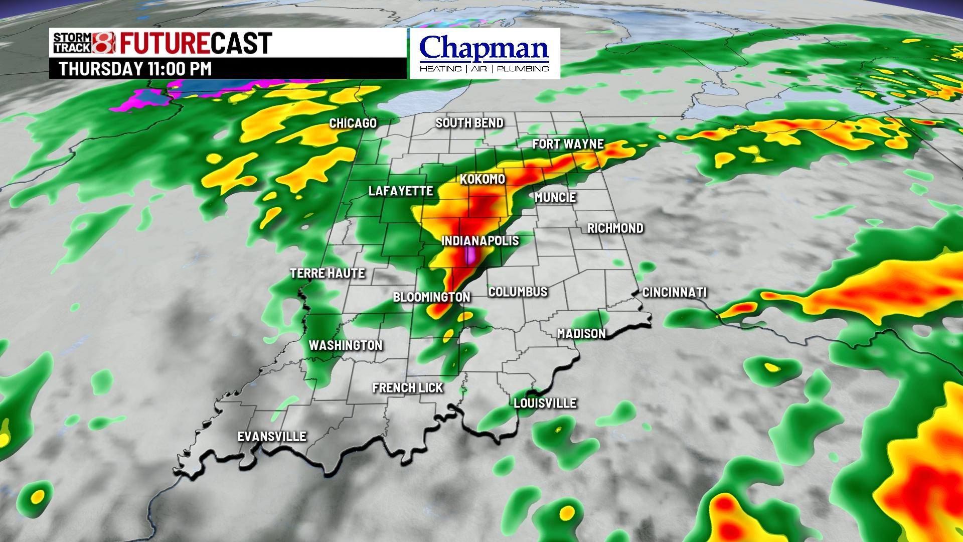 Tracking Thursday's rain and storms - Indianapolis News | Indiana ...