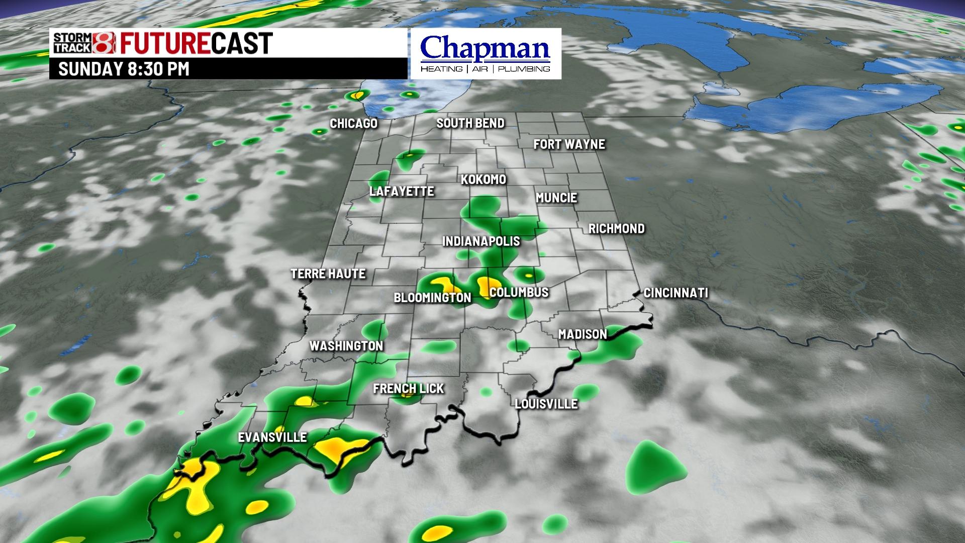 Sunday evening showers, pleasant Monday - Indianapolis News | Indiana ...