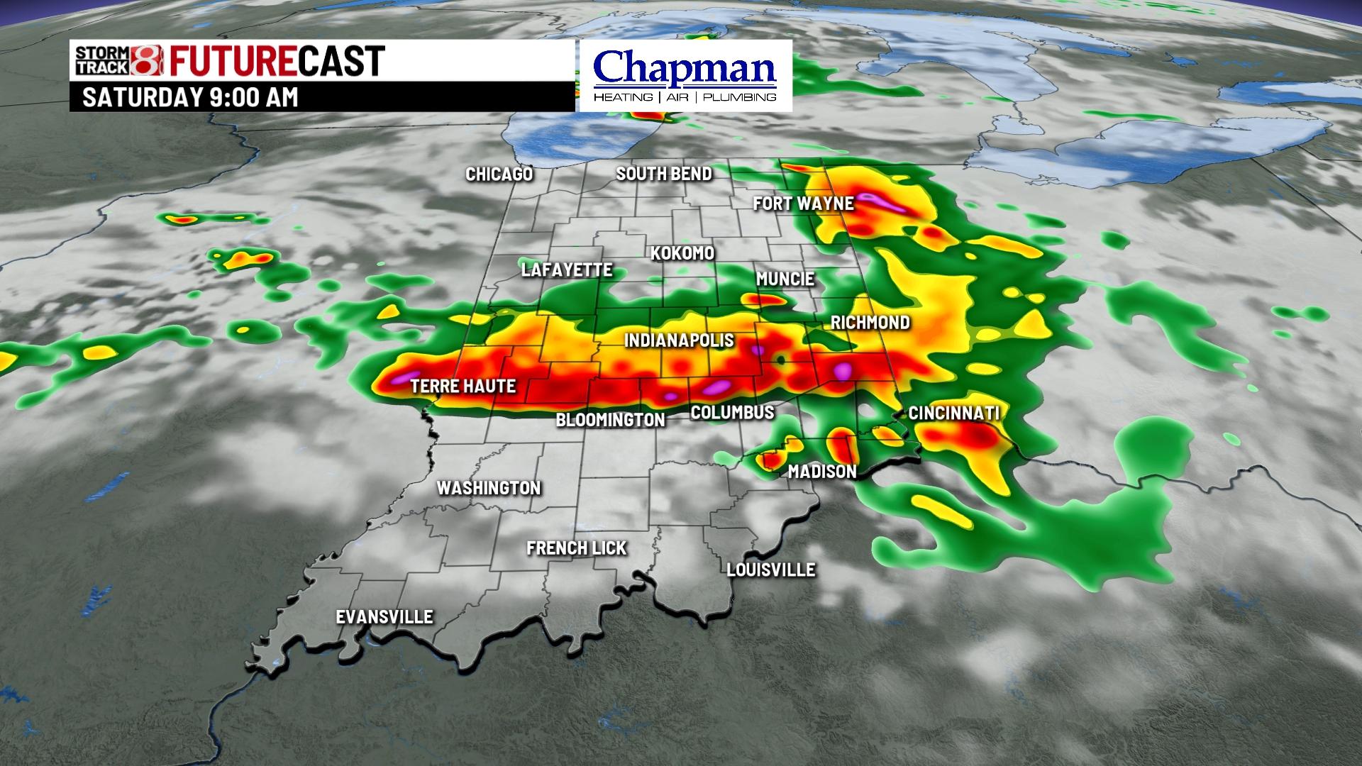 Heavy rain and storms Saturday - Indianapolis News | Indiana Weather ...