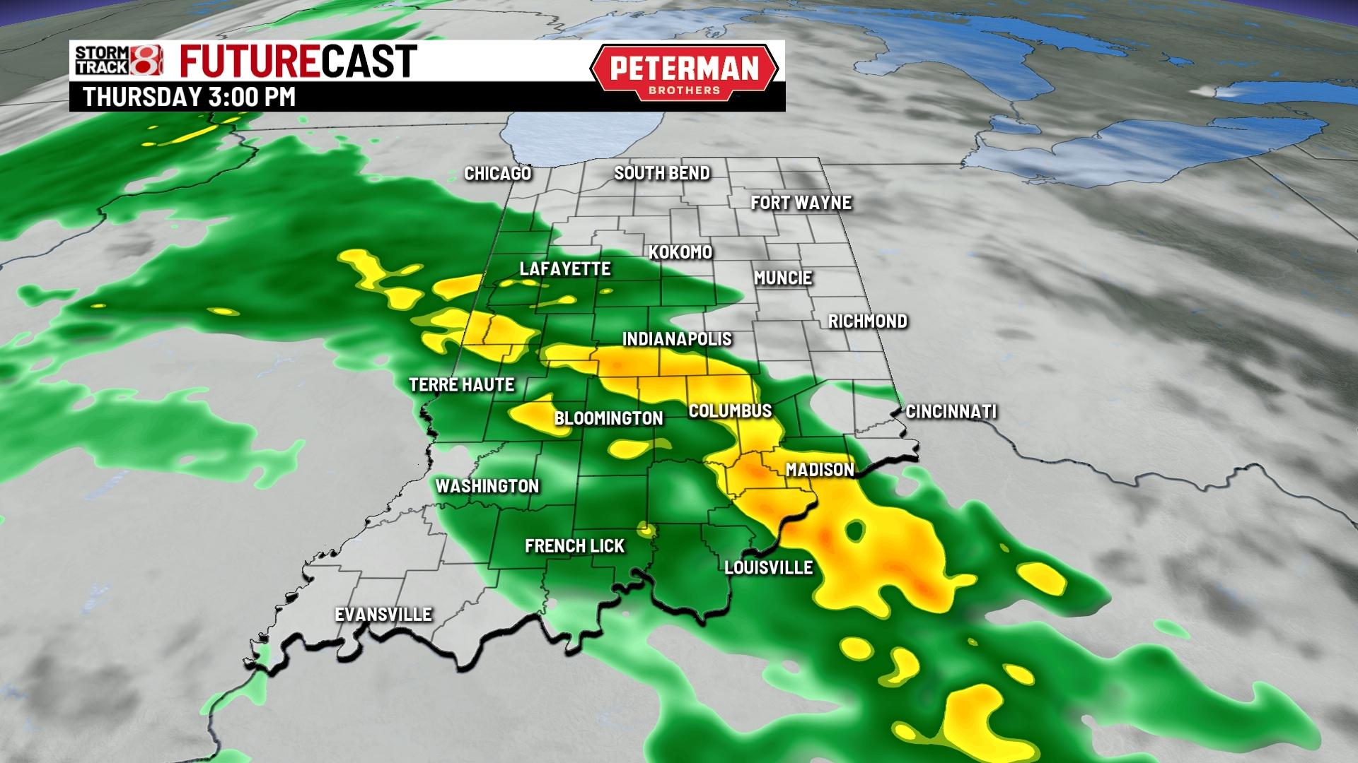 Nice Wednesday, wet by Thursday - Indianapolis News | Indiana Weather ...