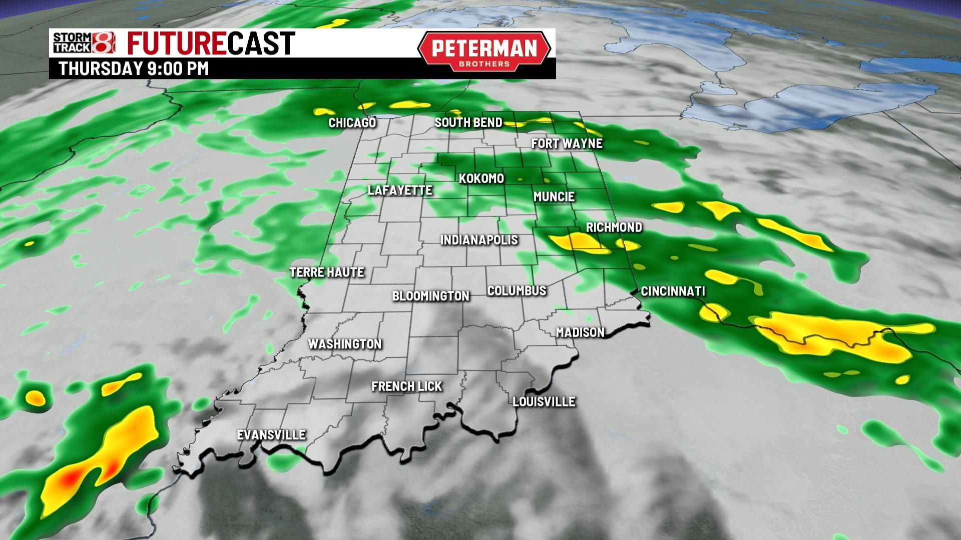 Nice Wednesday, wet by Thursday - Indianapolis News | Indiana Weather ...