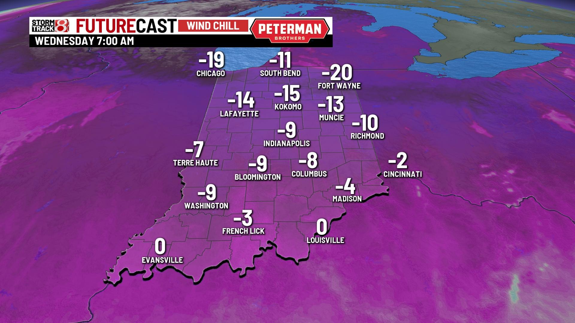 Bitterly cold going into midweek - Indianapolis News | Indiana Weather ...