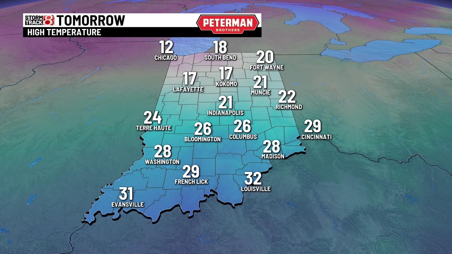 Bitterly cold going into midweek - Indianapolis News | Indiana Weather ...