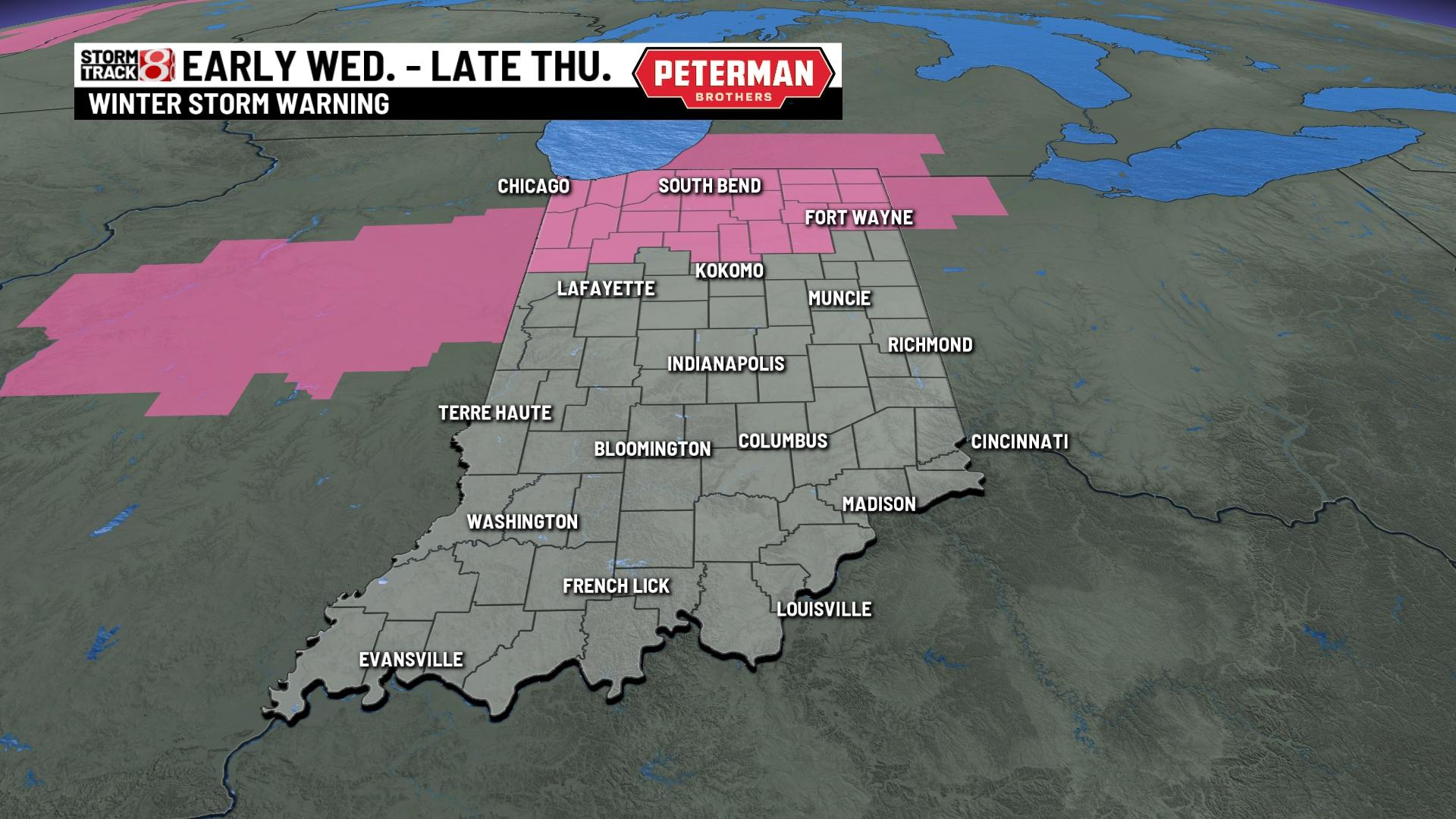 Winter storm warnings, watches cover nearly all of Indiana ...