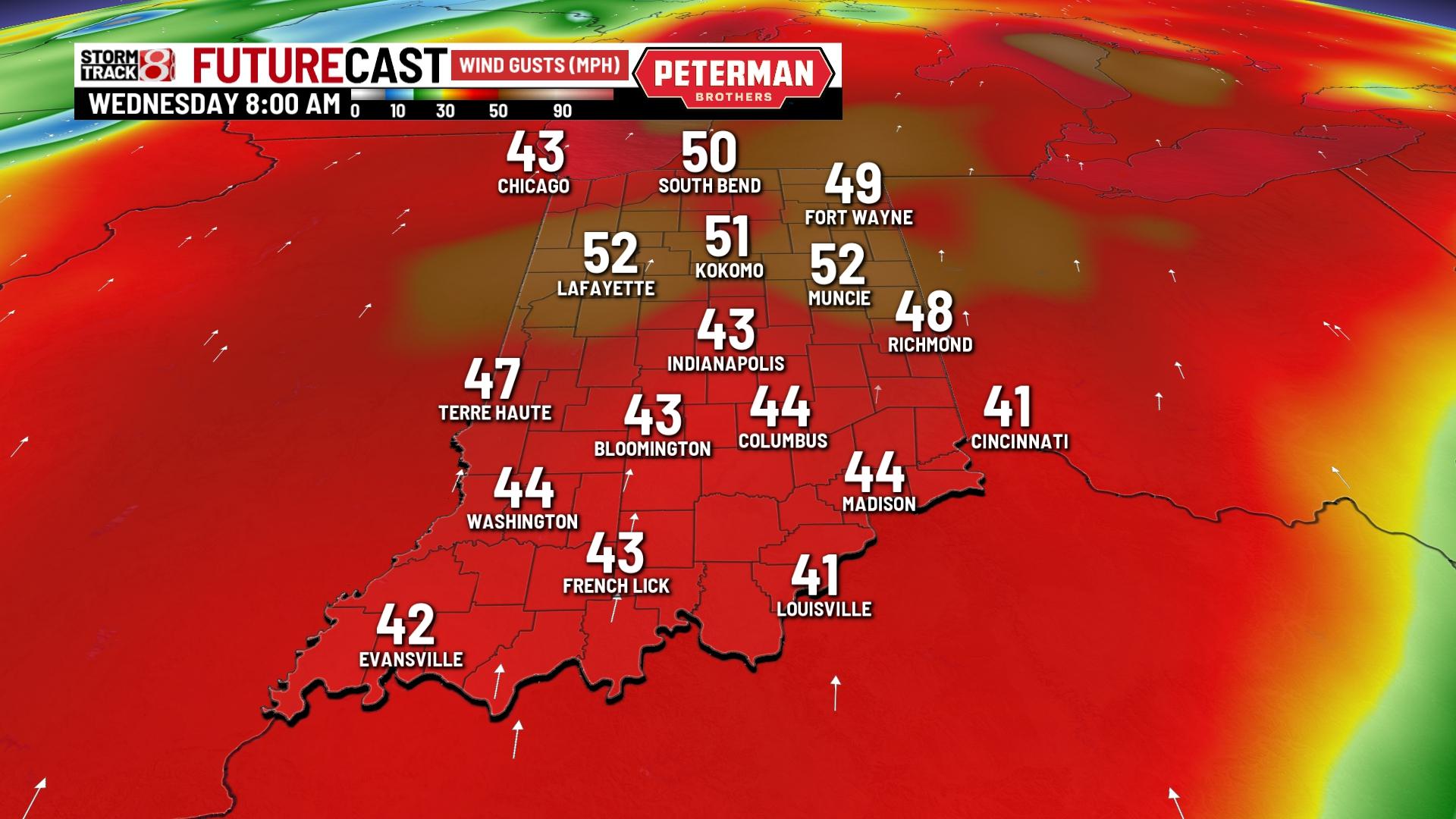 Windy Wednesday, rainy Thursday - Indianapolis News | Indiana Weather ...