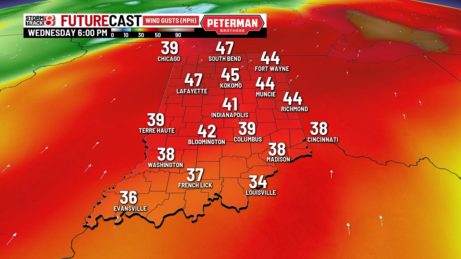 Windy Wednesday, rainy Thursday - Indianapolis News | Indiana Weather ...