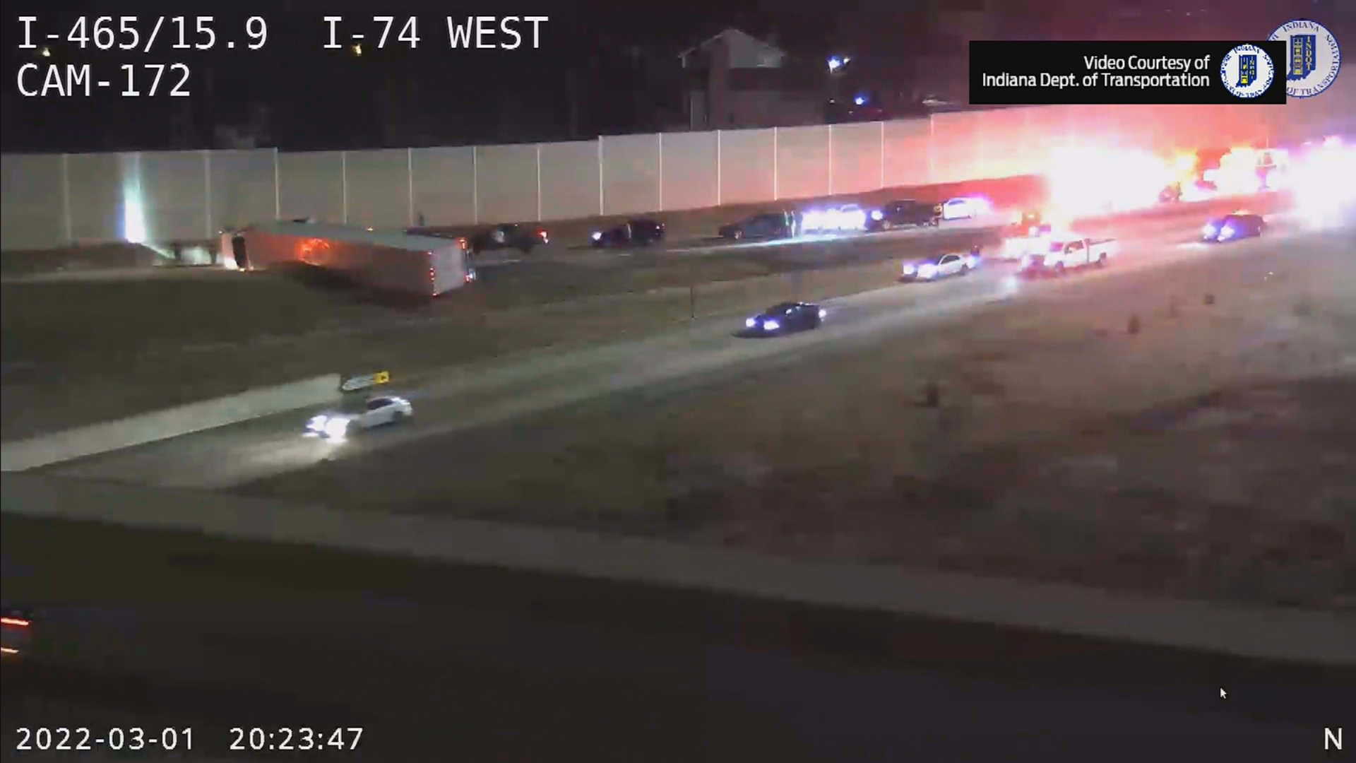 Overturned semi closes I-465 SB on west side - Indianapolis News ...