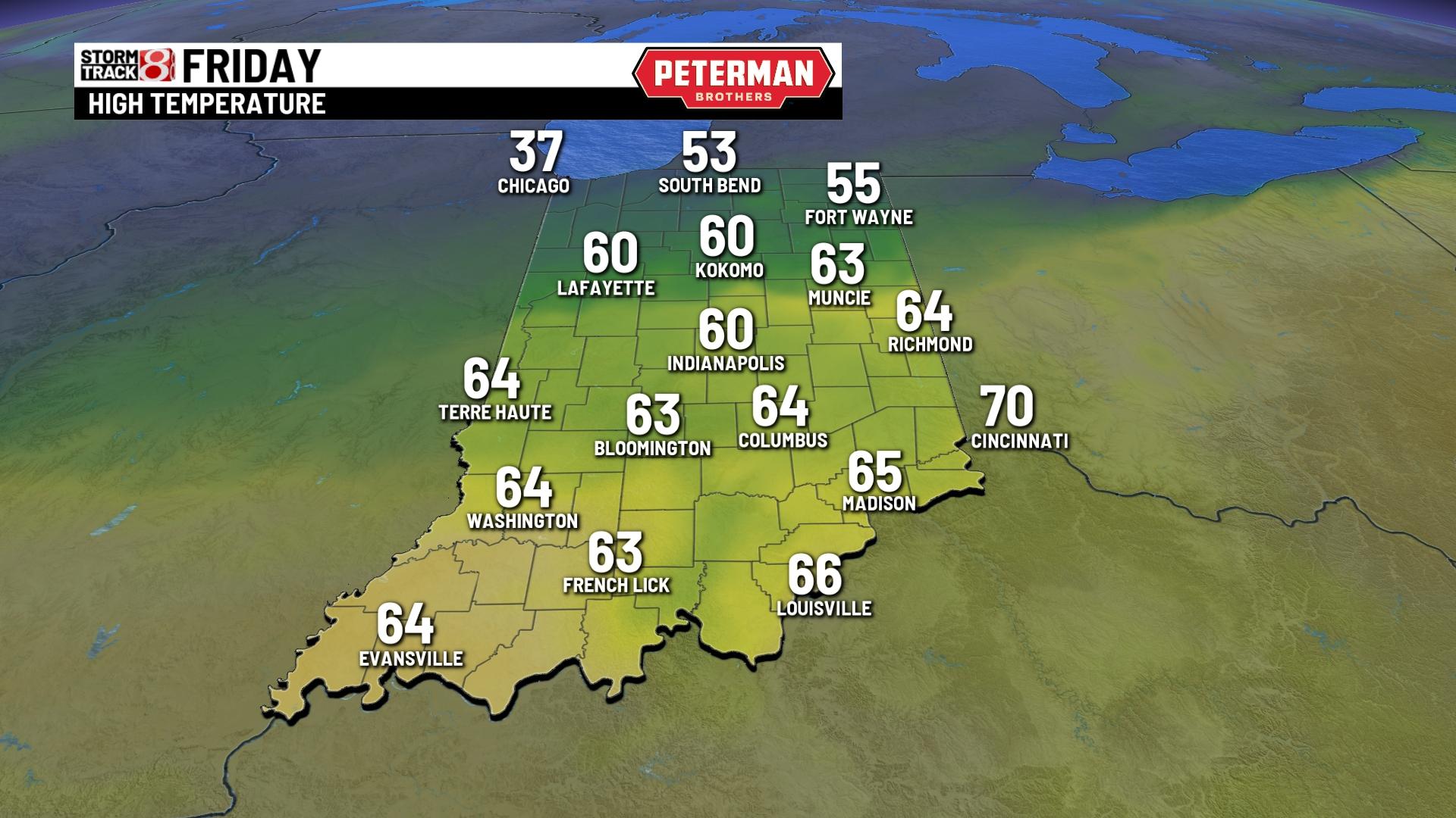 Warm Thursday, rain and storm chances Friday - Indianapolis News ...