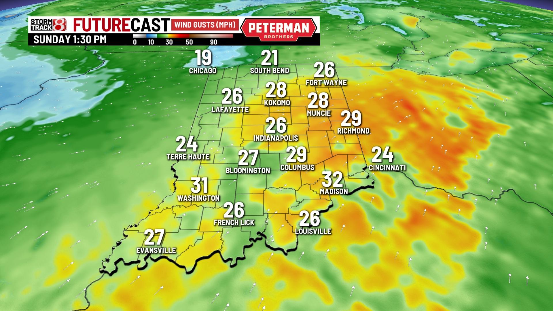 Windy and warmer Sunday - Indianapolis News | Indiana Weather | Indiana ...