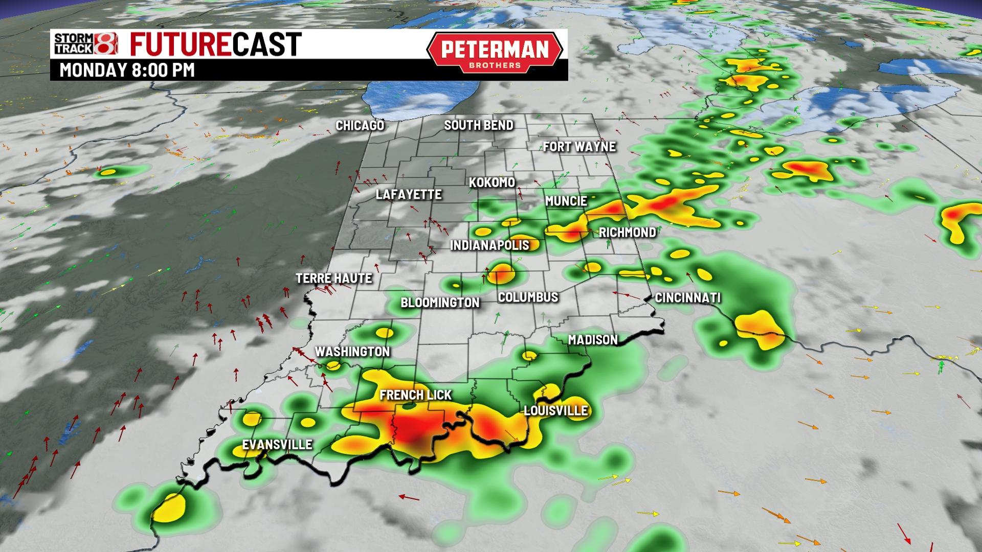 Tracking Monday night's storms, cooler air ahead - Indianapolis News ...