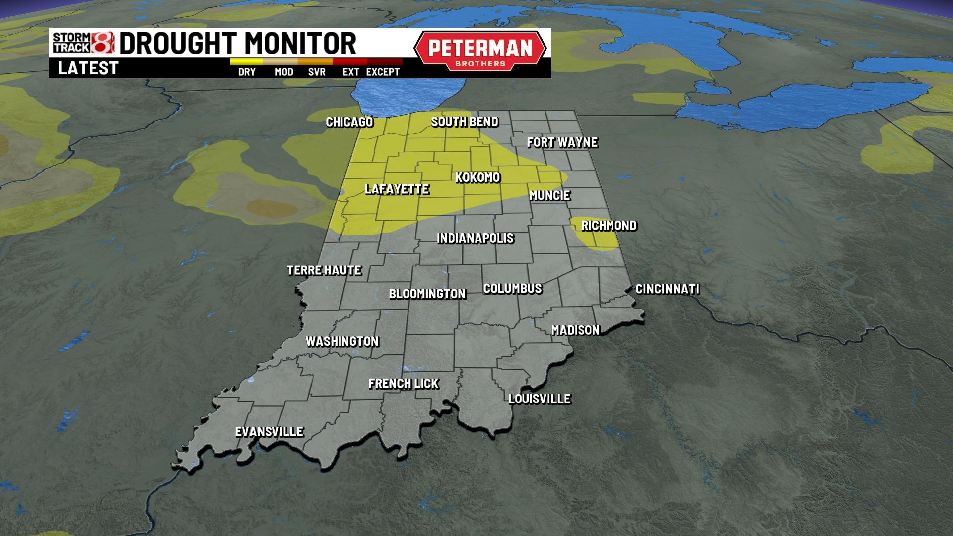 Drought persists in Southeast despite rains; Indiana much improved ...