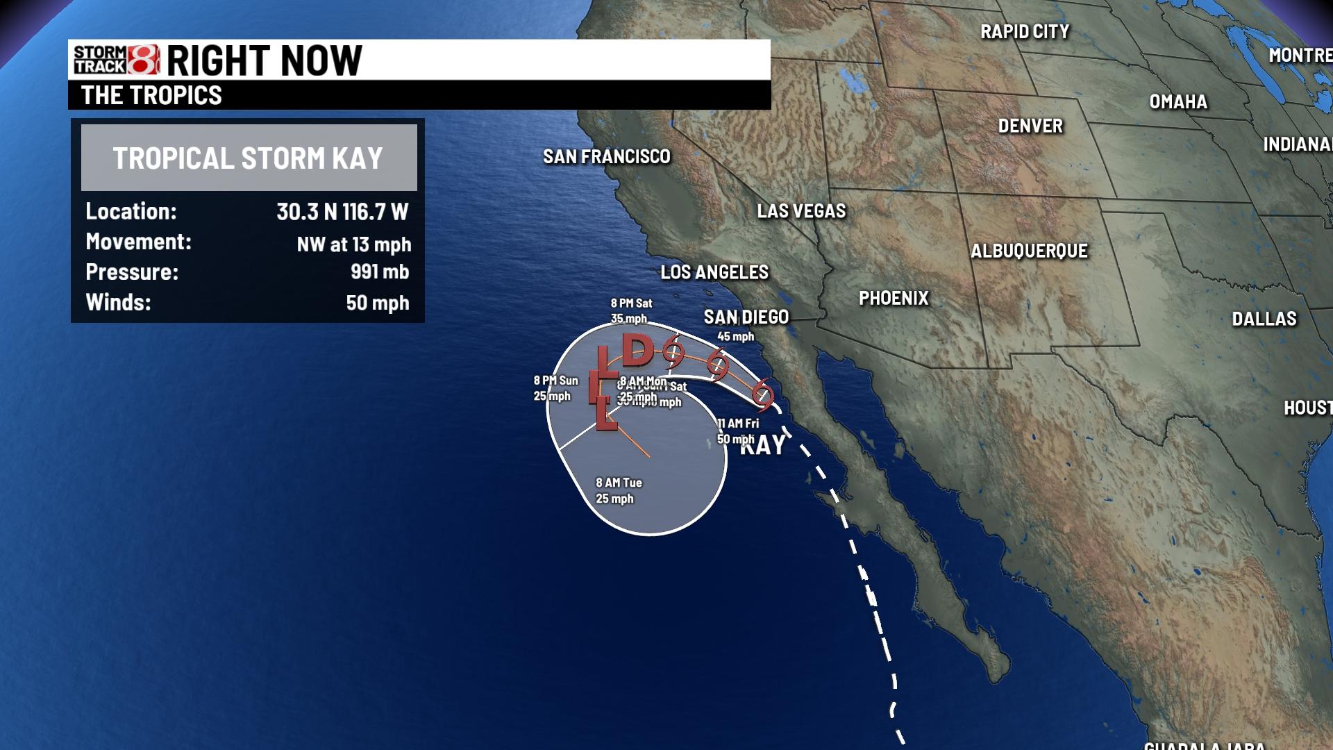 Tropical Storm Kay bringing rain to drought stricken southwest ...