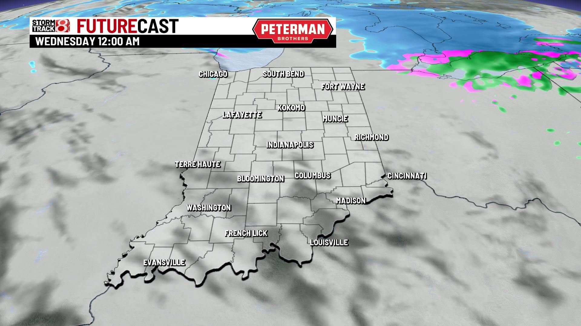 Scattered snow possible Wednesday; bitter cold to follow - Indianapolis ...