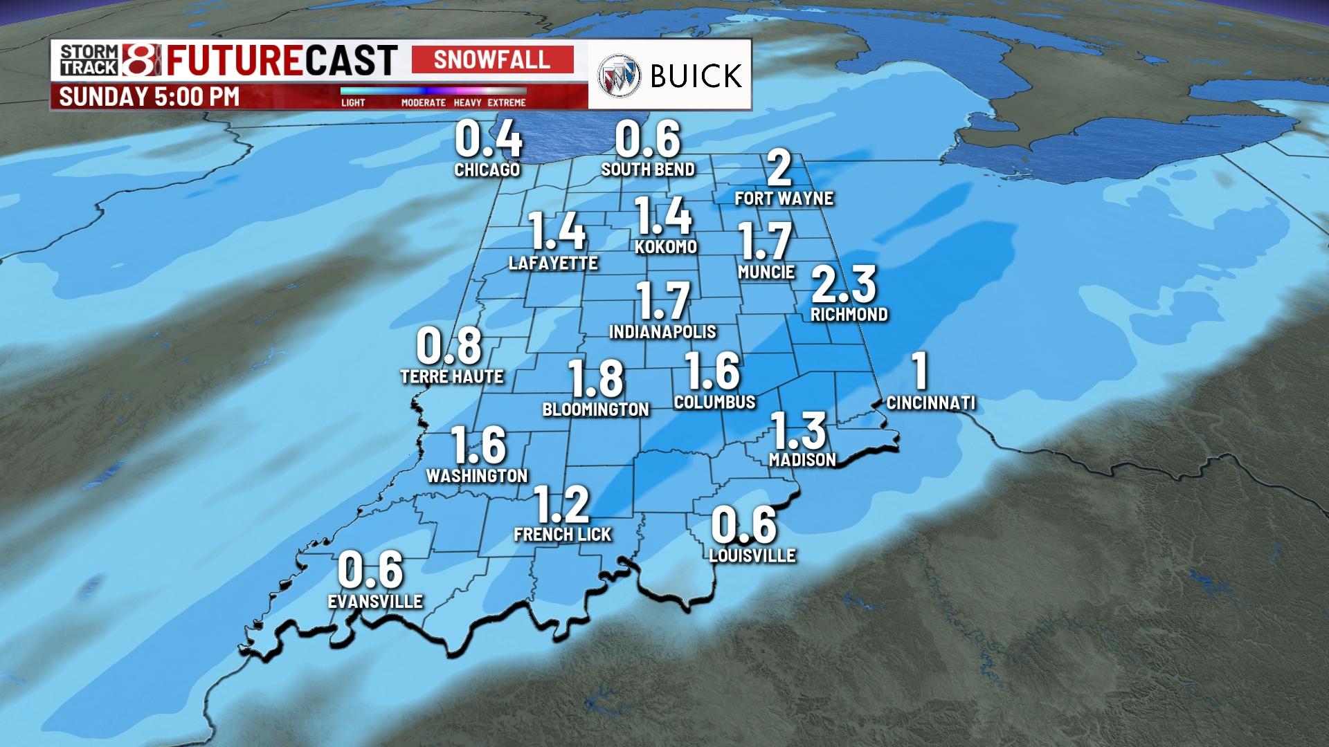 Light snow for Sunday - Indianapolis News | Indiana Weather | Indiana ...