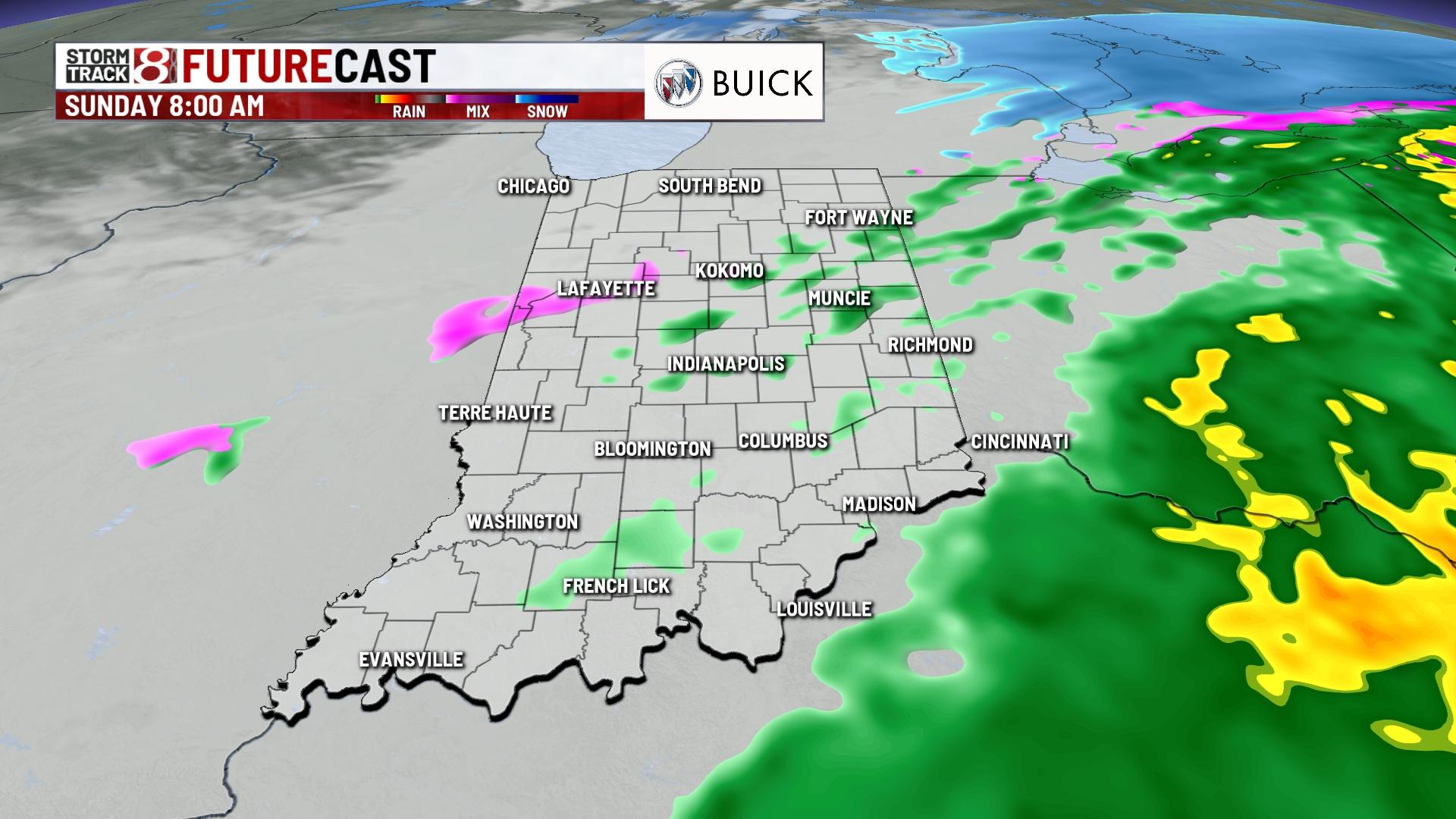 Spotty showers early Sunday; few flurries Monday morning - Indianapolis ...