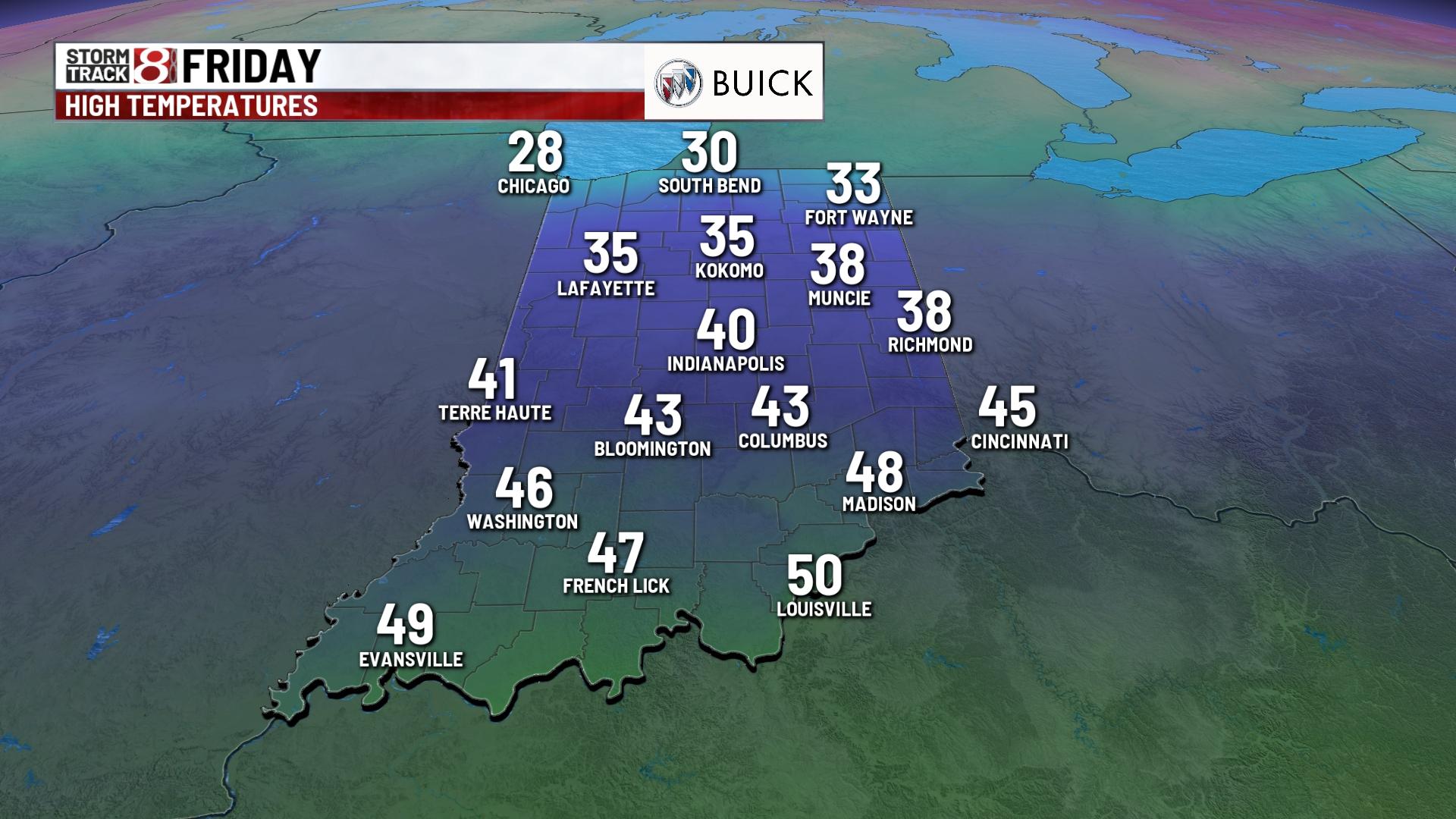 Warm and windy Thursday, much cooler to end the workweek - Indianapolis ...