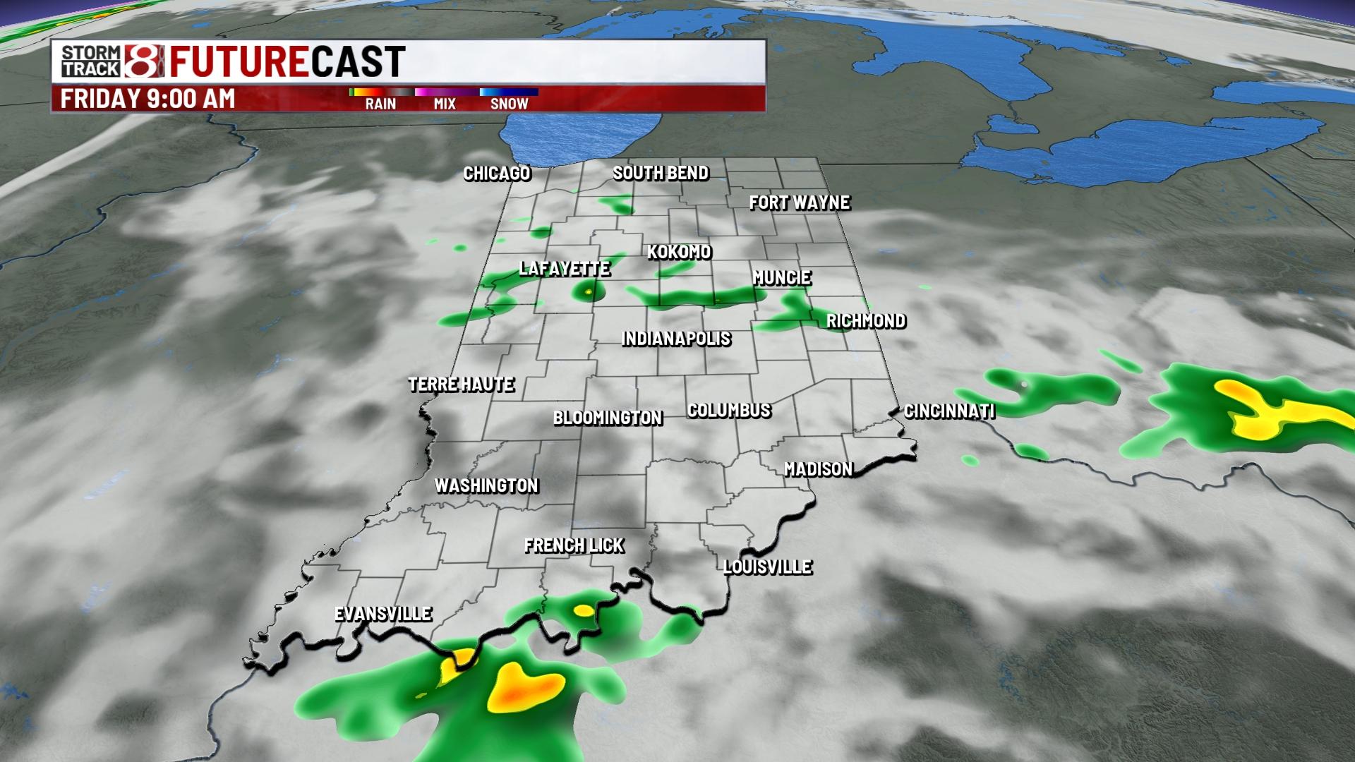 Staying warm going into the weekend with increasing rain chances ...
