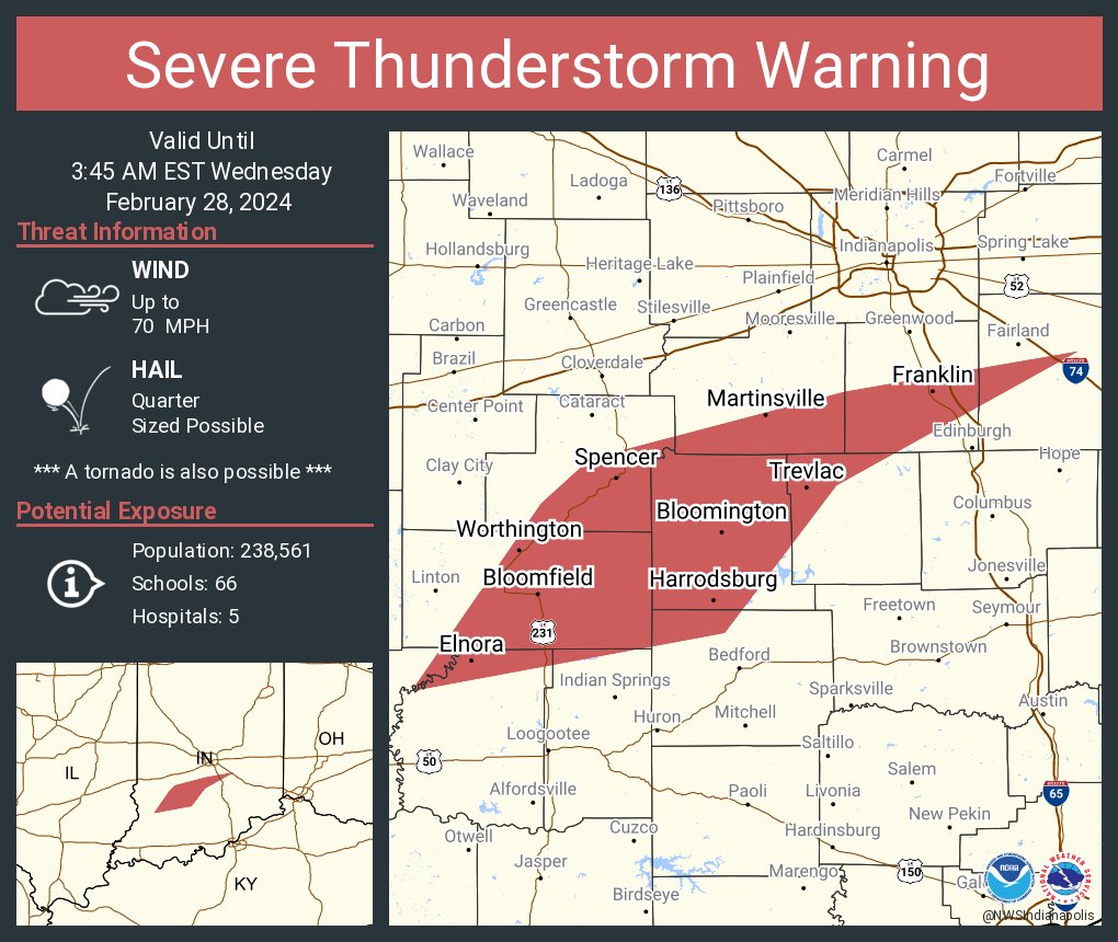 Tornado watch issued for central, southern Indiana - Indianapolis News ...