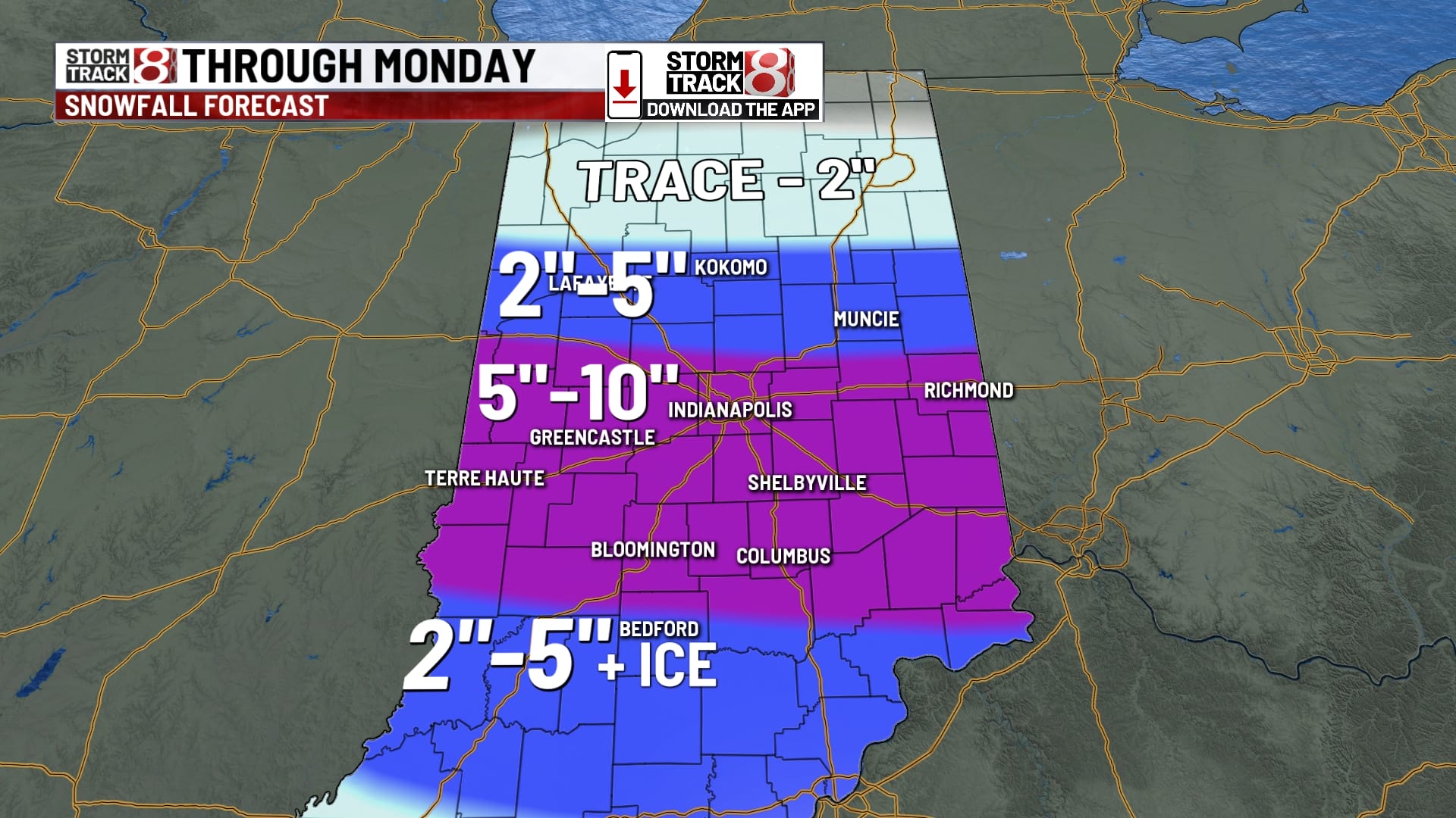 Winter storm warnings issued in central Indiana for Sunday into Monday ...