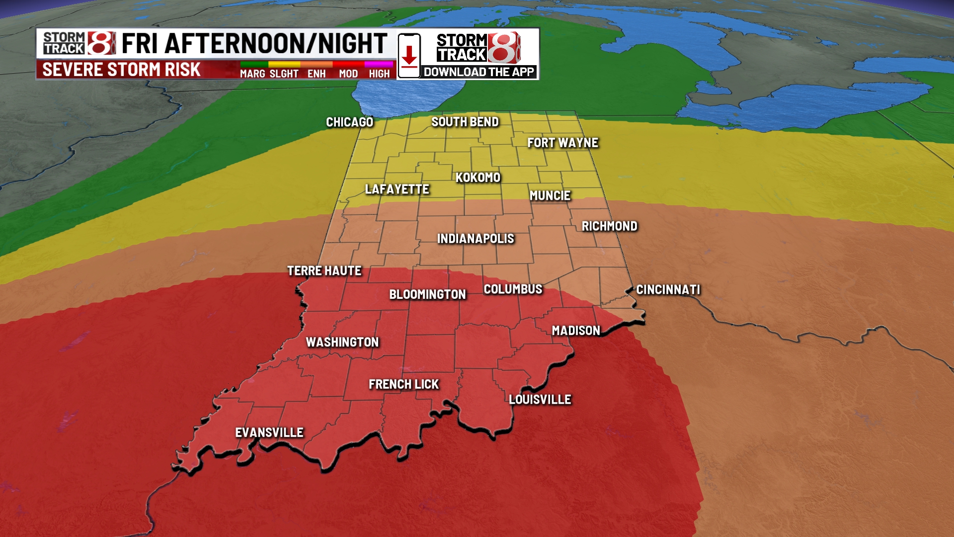 Friday's severe weather threat heightened - Indianapolis News | Indiana ...