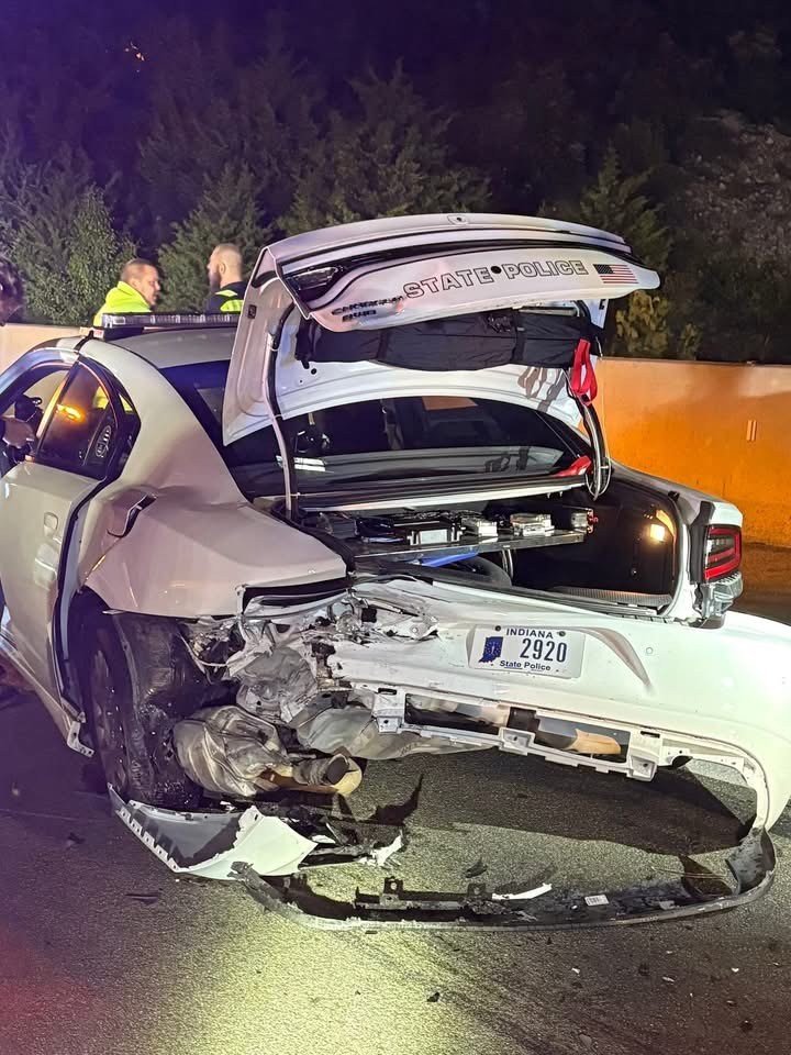 State trooper hurt after car slams into cruiser at high speed on I-65 ...