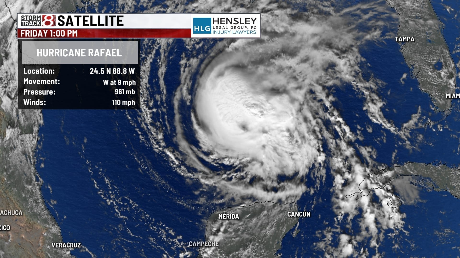 Hurricane Rafael shifts westward in a curious path